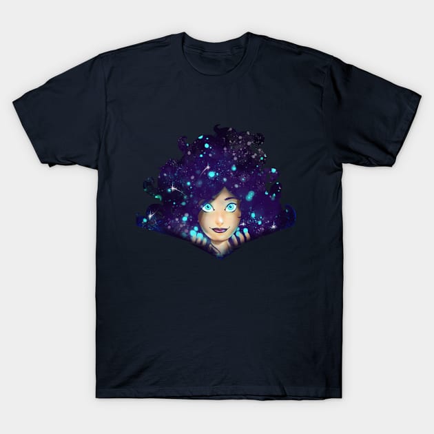 Space Magic Girl T-Shirt by nattsart